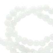 Jade natural stone beads round 4mm White